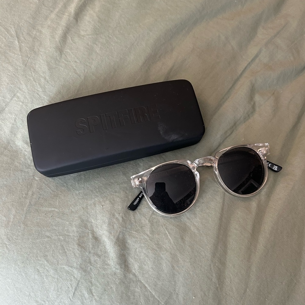 Spitfire Transparent and Black Round Sunglasses